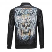 jacke philipp plein cuir noir back tiger